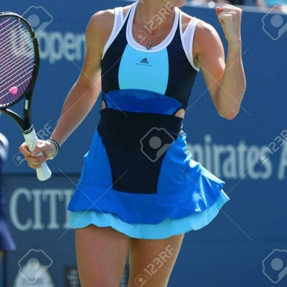 NWT Adidas Stella McCartney Tennis Dress skirt S Small 36 blue white - Picture 9 of 14